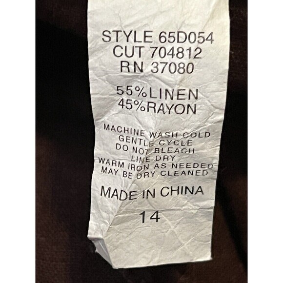 Giorgio Fiorlini Y2k Maxi Skirt Women's Size 14 Brown Linen Blend Boho 90's‎ - Picture 11 of 11